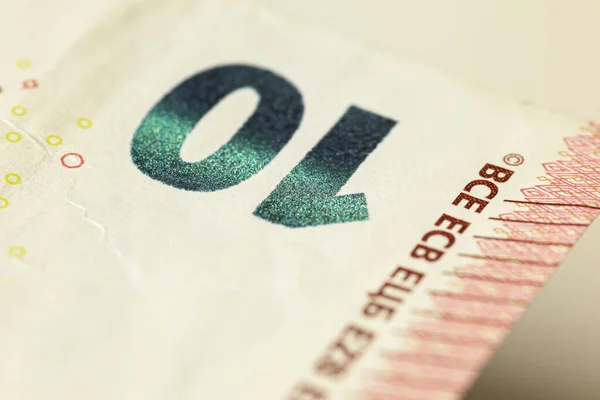 Euro Bills Print Detail Taken Macro Lens Shot — Stock Photo, Image