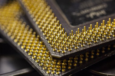 Görünür yapı ve çipin fonksiyonel detaylarıyla işlemci çipi detayı