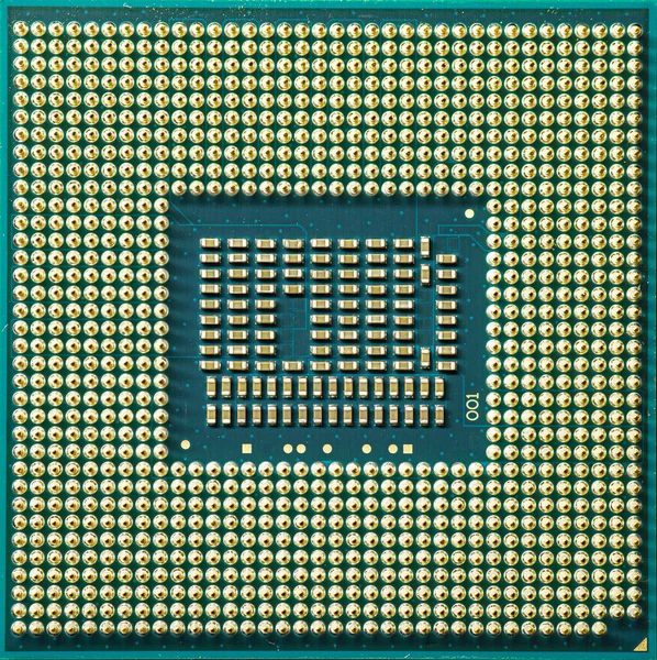 Processor Chip Detail Met Duidelijk Zichtbare Constructie Functionele Details Van — Stockfoto