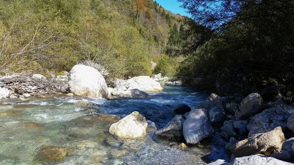 Naturlig Torrent Dolomiterna Italien Hösten — Stockfoto