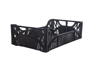 Sebzeler için beyaz arka planı olan izole plastik sandık.