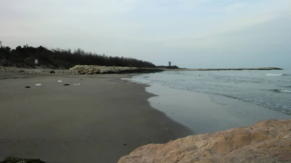 Rosolina Mare Strand Noord Italië Tijdens Zonsondergang — Stockfoto