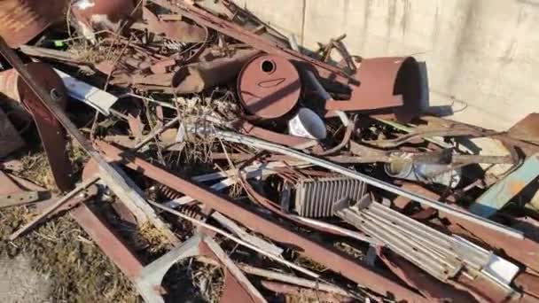 Деталі Металевого Звалища Русі Кадри — стокове відео