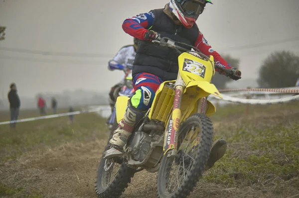 Gavello Italy March 2020 Enduro Race Countryside — Stock Photo, Image