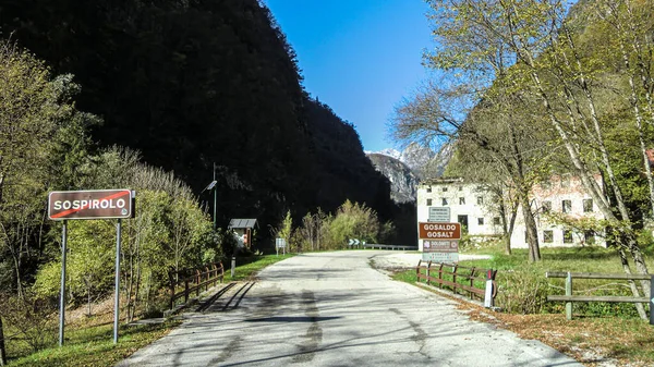 Fronteira Entre Gosaldo Sospirolo Montanhas Dolomitas — Fotografia de Stock