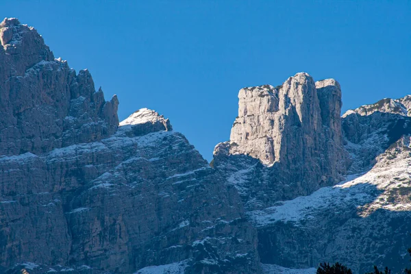 Hegyi Részlet Dolomitok Nappal Ősszel — Stock Fotó