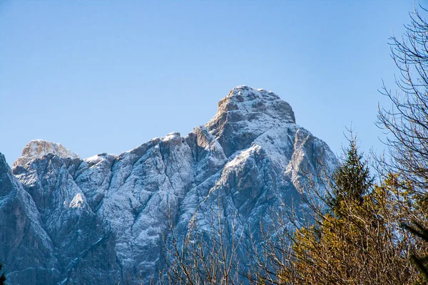 Detail Gunung Pada Dolomites Pada Siang Hari Musim Gugur — Stok Foto