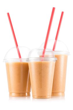 Muz, mango, çilek ve ananas güler yüzlü plastik kap üç boyutu