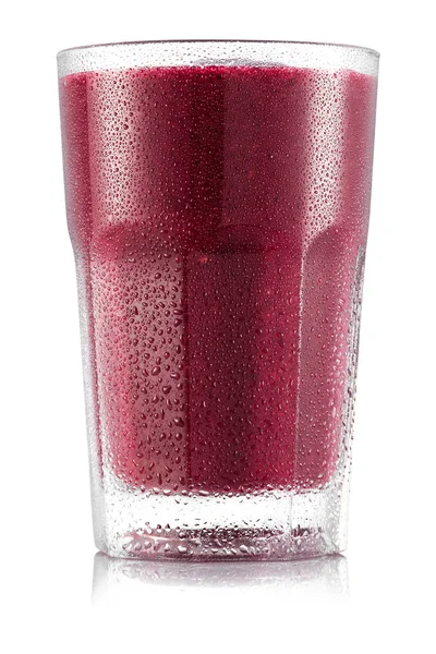 Jordgubb, hallon och blåbär smoothie i glas — Stockfoto