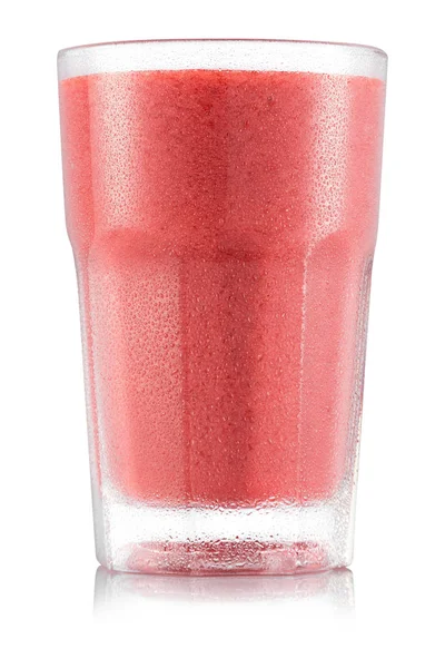 Jordgubbssmoothie i glas — Stockfoto