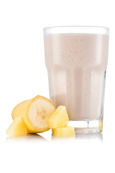 Bardakta ananas ve muz smoothie
