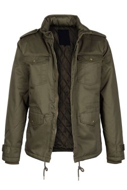 Sıcak sıkıştırması zeytin yeşili ceket