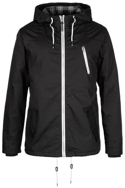 Warme schwarze Jacke mit Kapuze — Stockfoto