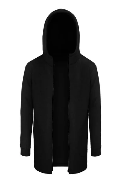 Czarny dres rozpakowane z kapturem — Zdjęcie stockowe