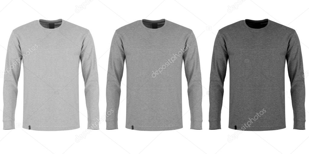 Three shades of gray long sleeve t-shirt
