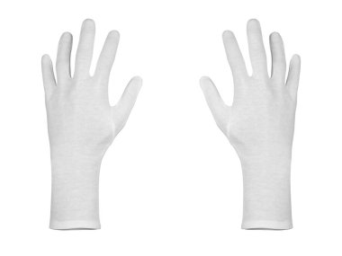 Beyaz uzun pamuklu eldiven 