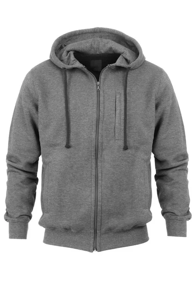 Beyaz arka planda gri sweatshirt