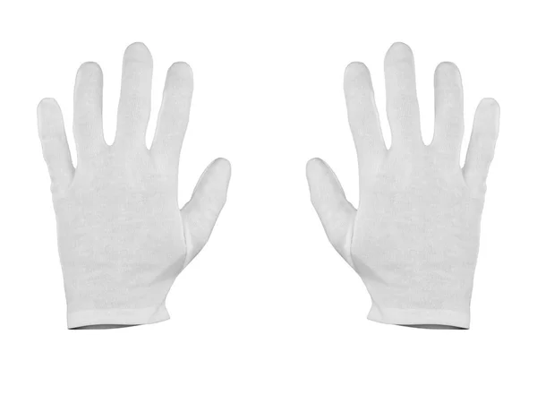 White short cotton gloves — Stock Photo, Image