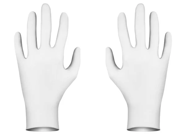 White rubber  gloves