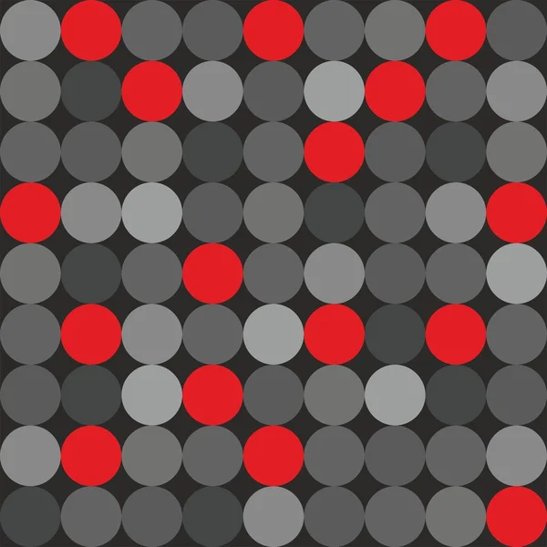 灰色の背景に大きな水玉模様のタイルのベクトル パターン — ストックベクタ