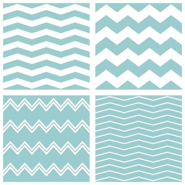 Tile vector chevron pattern set with sailor blue and white zig zag background — Stock Vector
