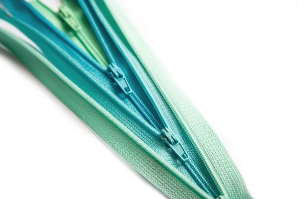 Open zipper pastel set isolated on white background — Stock Photo, Image