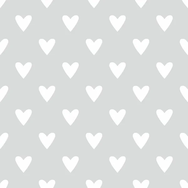 Плитка Векторний візерунок з білими серцями на сірому фоні — стоковий вектор