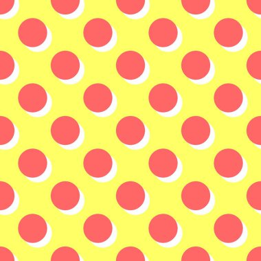 Pembe lekeli ve Sarı zemin üzerine portakal gölge döşeme vektör deseni