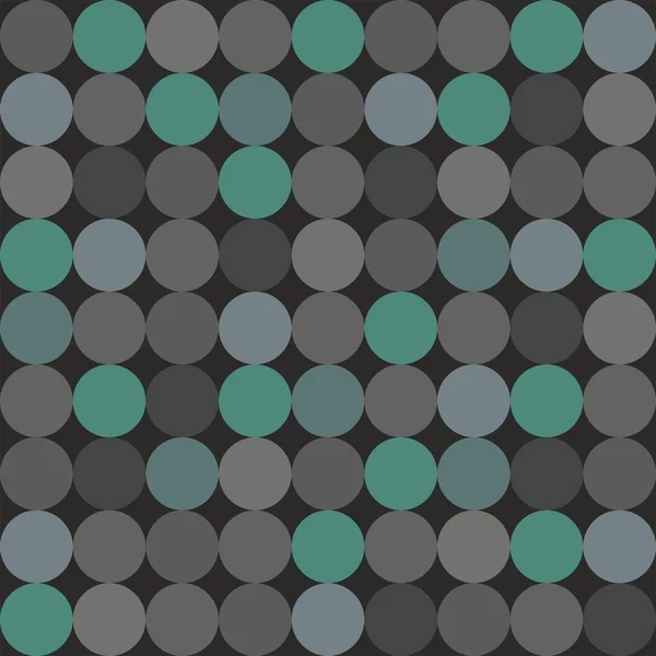 灰色の背景に水玉模様のタイルのベクトル パターン — ストックベクタ