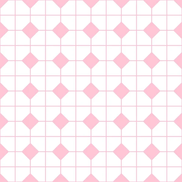 Patrón de vectores de baldosas a cuadros o fondo de pantalla rosa y blanco — Vector de stock