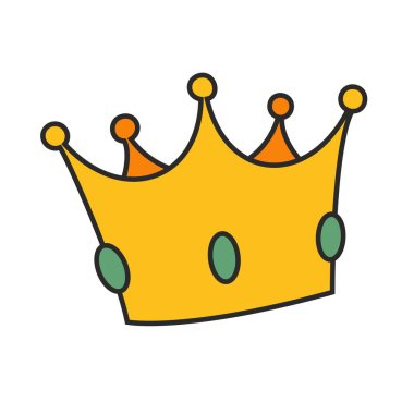 Beyaz arka plan vektör illüstrasyon izole taç