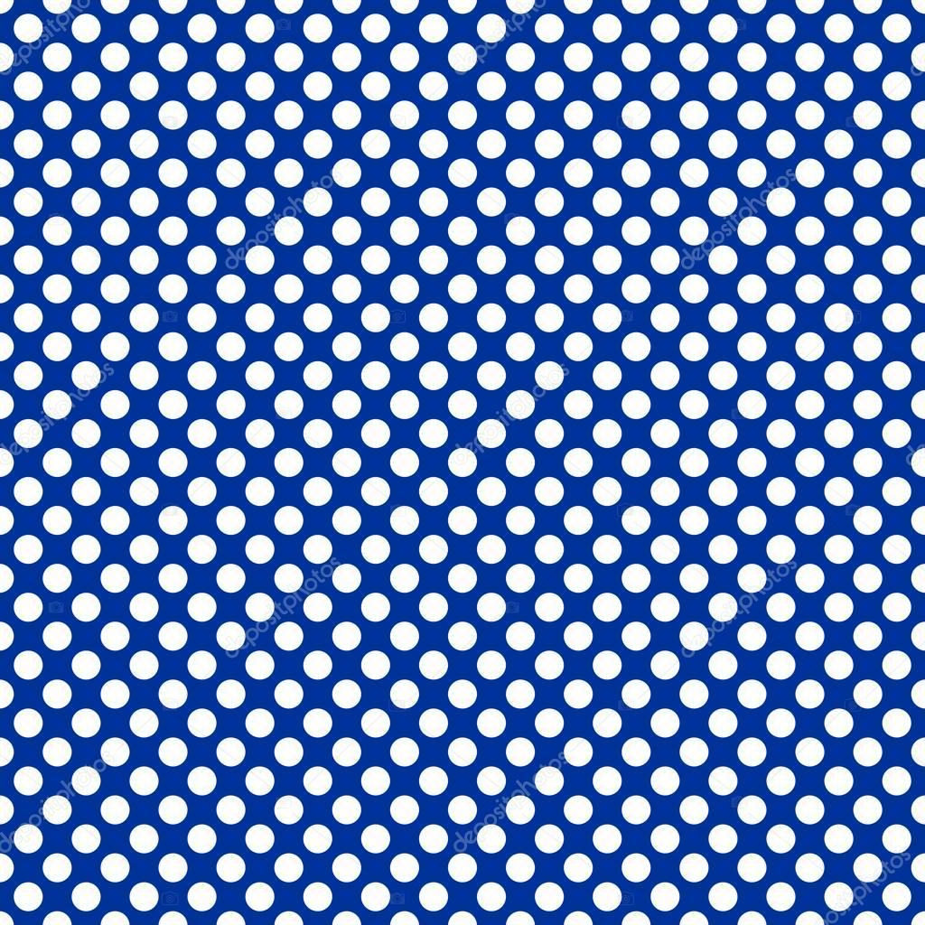 Vector - seamless pattern with white polka dots on dark blue background