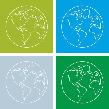 Planet Earth yeşil vektör imza izole üzerinde beyaz arka plan