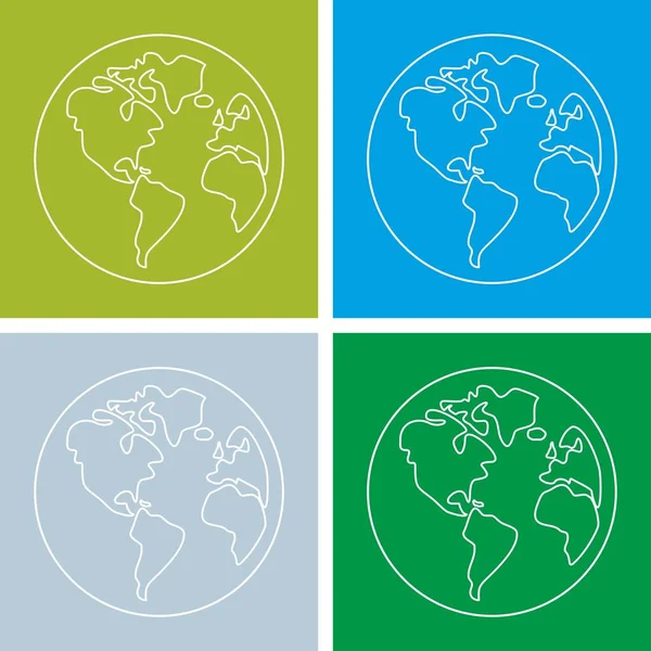 Planeet aarde groene vector ondertekenen geïsoleerd op witte achtergrond — Stockvector