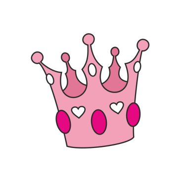 Beyaz arka plan üzerinde izole pembe vektör taç