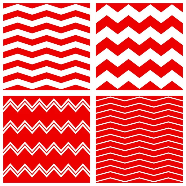 Zig zag chevron rojo y blanco patrón de vectores de azulejos — Vector de stock