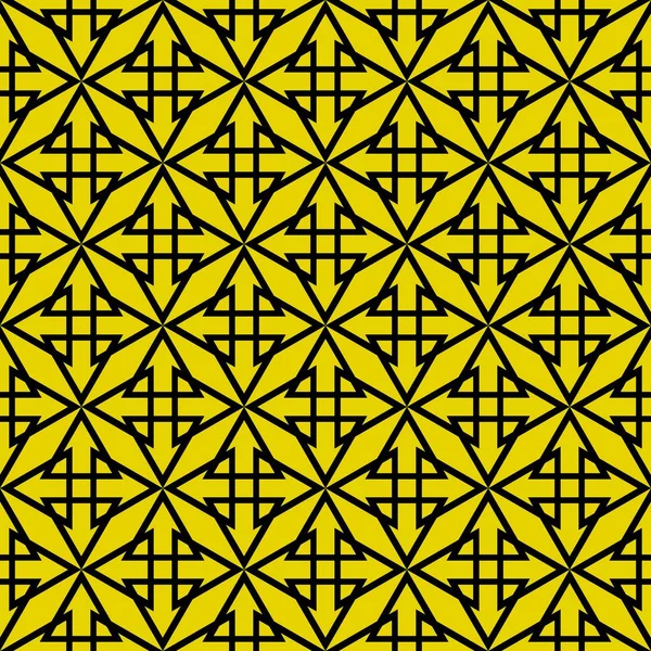 黄色绿色和黑色背景平铺矢量模式 — 图库矢量图片