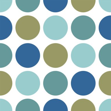 Beyaz zemin üzerine yeşil ve mavi noktalar döşeme vektör deseni