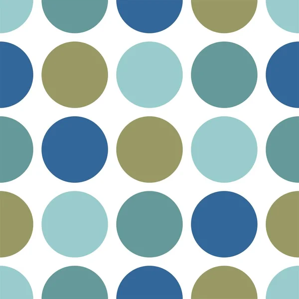 Patrón de vectores de azulejos con puntos verdes y azules sobre fondo blanco — Archivo Imágenes Vectoriales