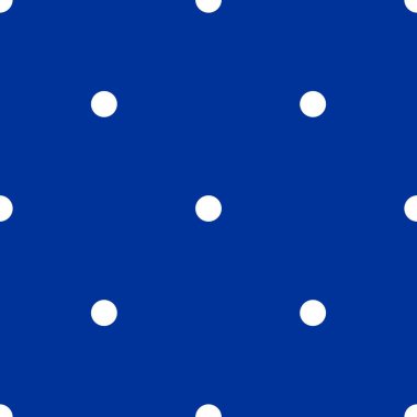 Mavi zemin üzerine beyaz lekeli ile sorunsuz vektör desen.