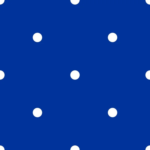 Απρόσκοπτη διάνυσμα μοτίβο με λευκό πουά σε μπλε φόντο. — Διανυσματικό Αρχείο