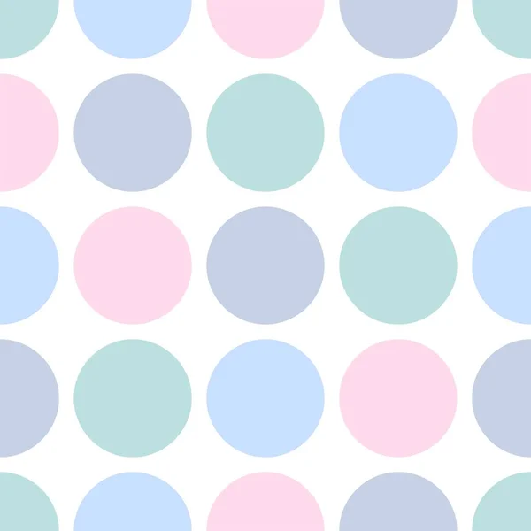 Patrón de vector de azulejos con lunares pastel sobre fondo blanco — Vector de stock