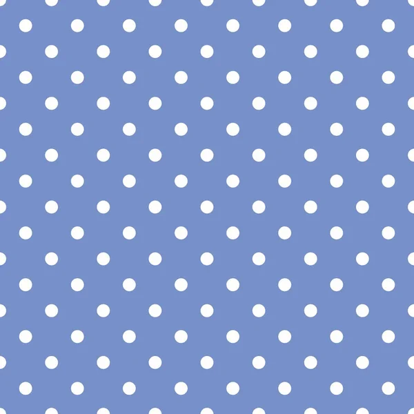 Patrón de vector de azulejos con lunares blancos sobre fondo azul pastel — Vector de stock