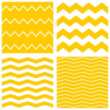 Chevron vektör desen set sarı ve beyaz zig zag arka plan ile döşeme