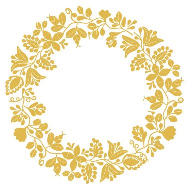 Altın vektör çelengi beyaz arkaplanda izole edildi