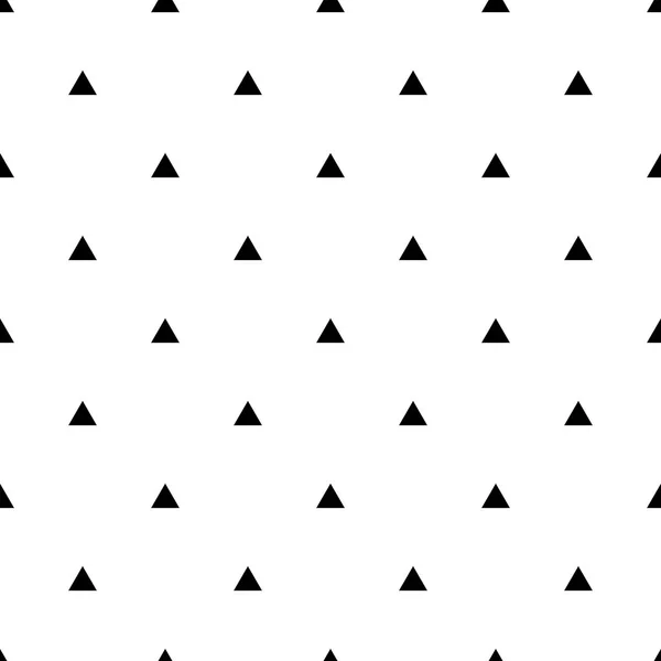 Patrón de vectores de azulejos con triángulos negros sobre fondo blanco — Archivo Imágenes Vectoriales