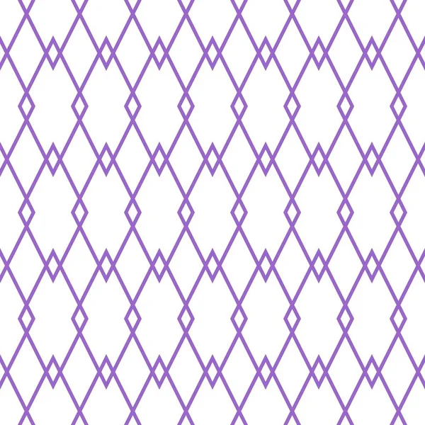 Kakel vektor mönster med violett tryck på vit bakgrund — Stock vektor