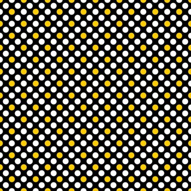Siyah arka plan üzerine beyaz ve sarı lekeli döşeme vektör deseni
