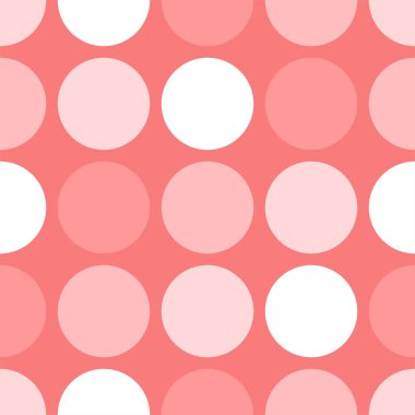 Vektör desen pastel pembe bir arka plan üzerinde beyaz ve pembe polka noktalı Döşe