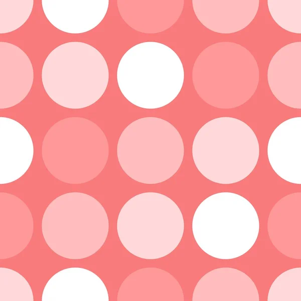 Modèle vectoriel tuile à pois blancs et roses sur fond rose pastel — Image vectorielle